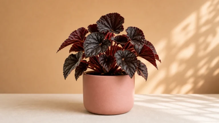 Begonia 'Black Tango' in a pot