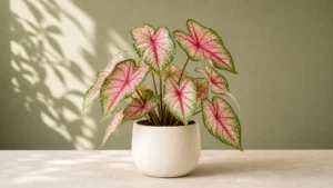 Caladium in a pot