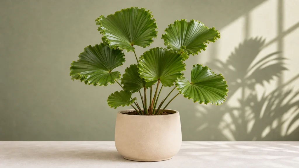 Ruffled Fan Palm in a pot
