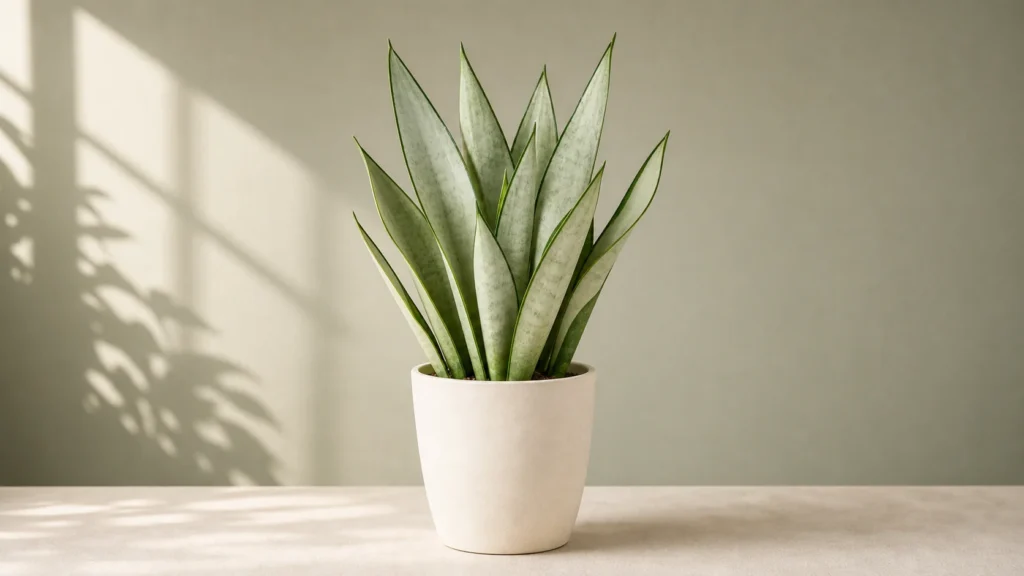 Snake Plant Moonshine in a pot