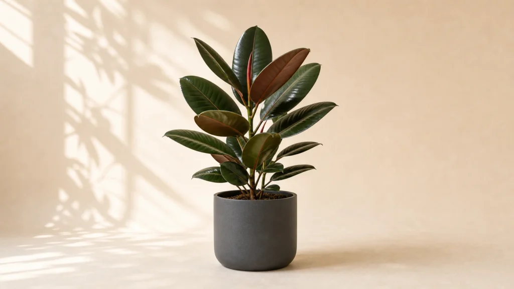 Burgundy Rubber Plant in a pot