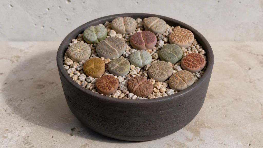 Lithops in a pot
