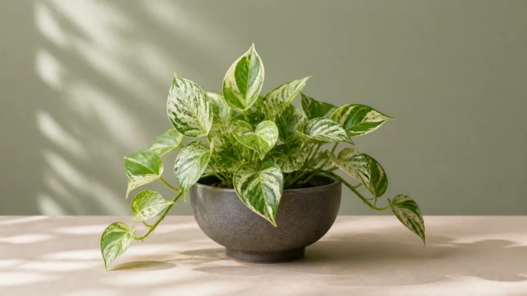 Pearls and Jade Pothos in a pot
