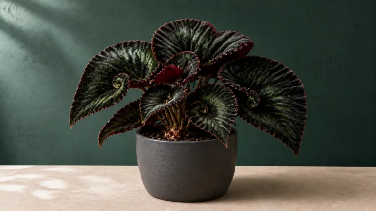 Rex Begonia 'Midnight Magic' in a pot