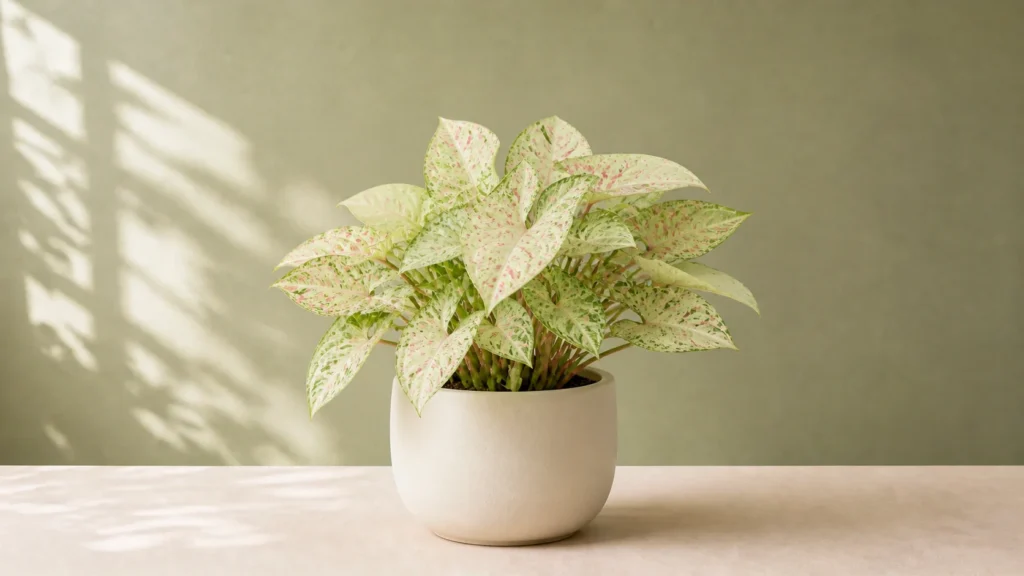 Syngonium ‘Milk Confetti’ in a pot