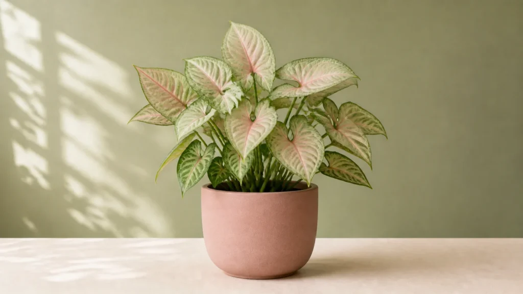 Syngonium ‘Pink Allusion’ in a pot