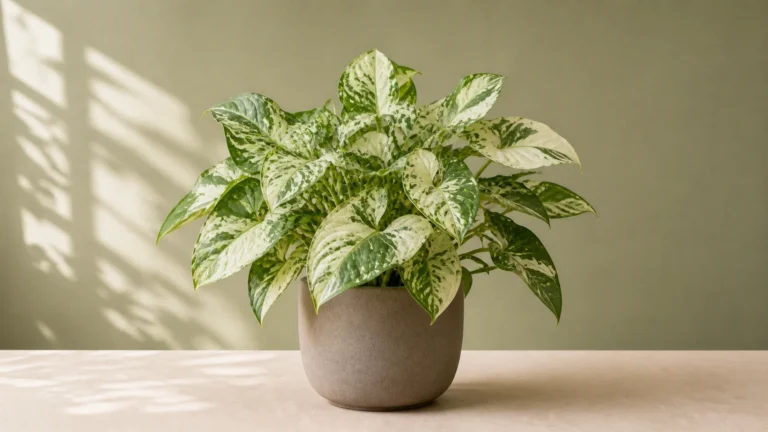 Syngonium ‘Three Kings’ in a pot