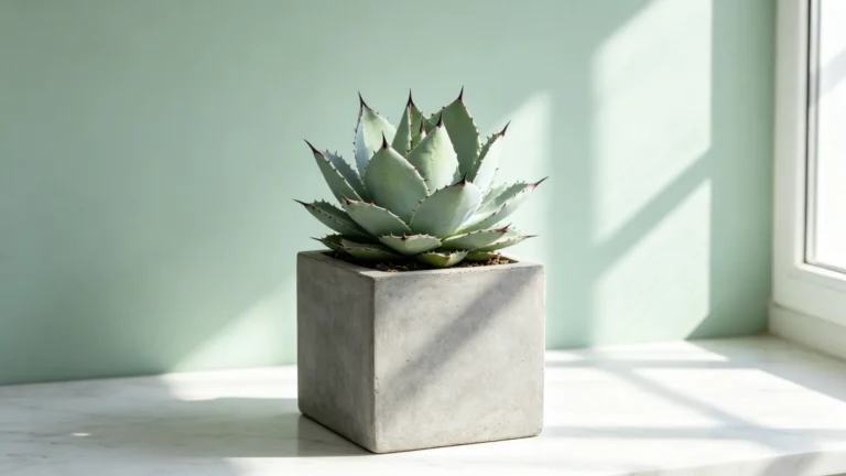 Agave potatorum in a pot